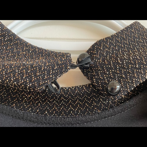 Rachel Zoe gold and black sparkle mini dress with peep hole back - Picture 4 of 7